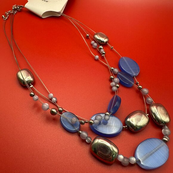 Jaclyn Smith Multi-strand silver-tone illusion necklace. - Picture 3 of 6